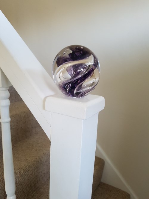 Bannister finial in glass