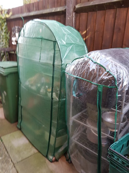 Garden items sorted with protective covers