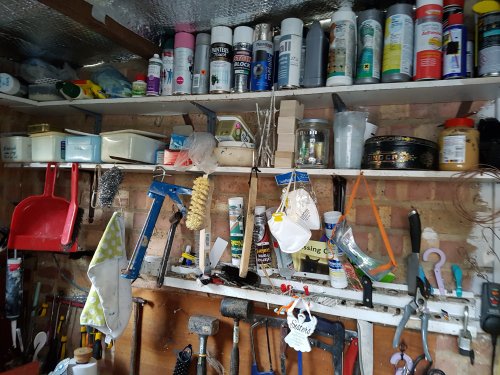 Shed storage (peanut butter for baiting mousetraps!)